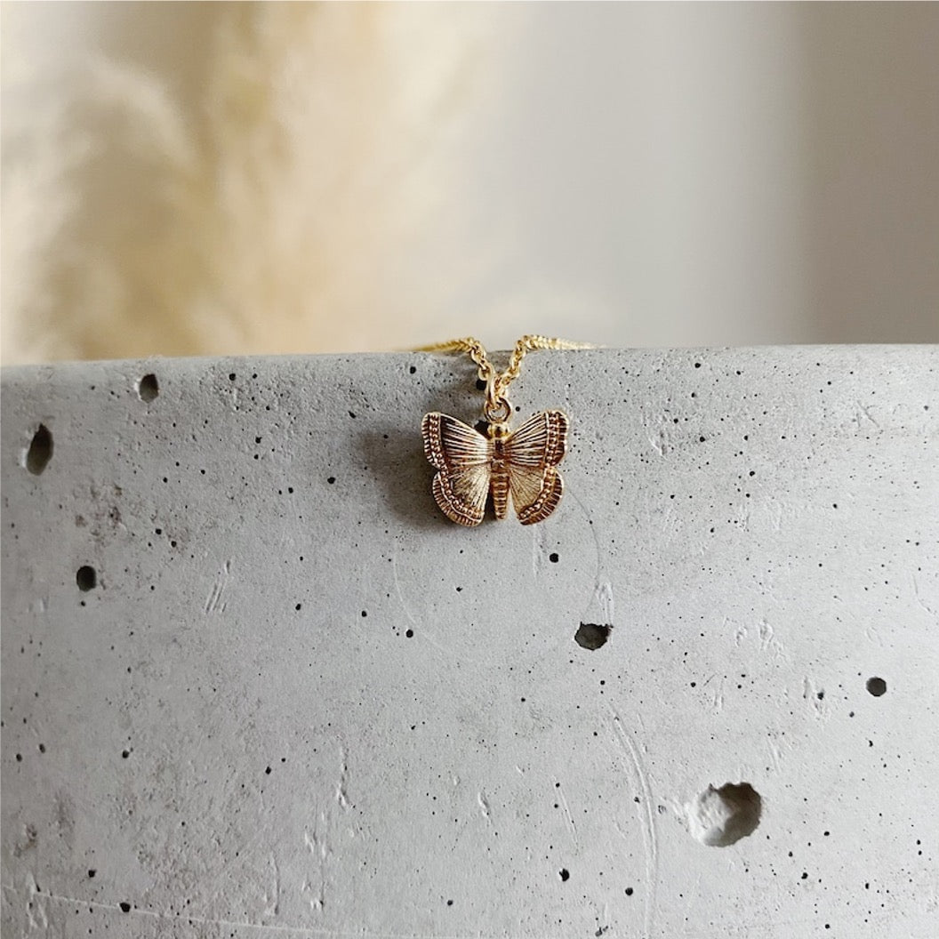 Set of 2 - Minimal Butterfly Necklace & Earrings