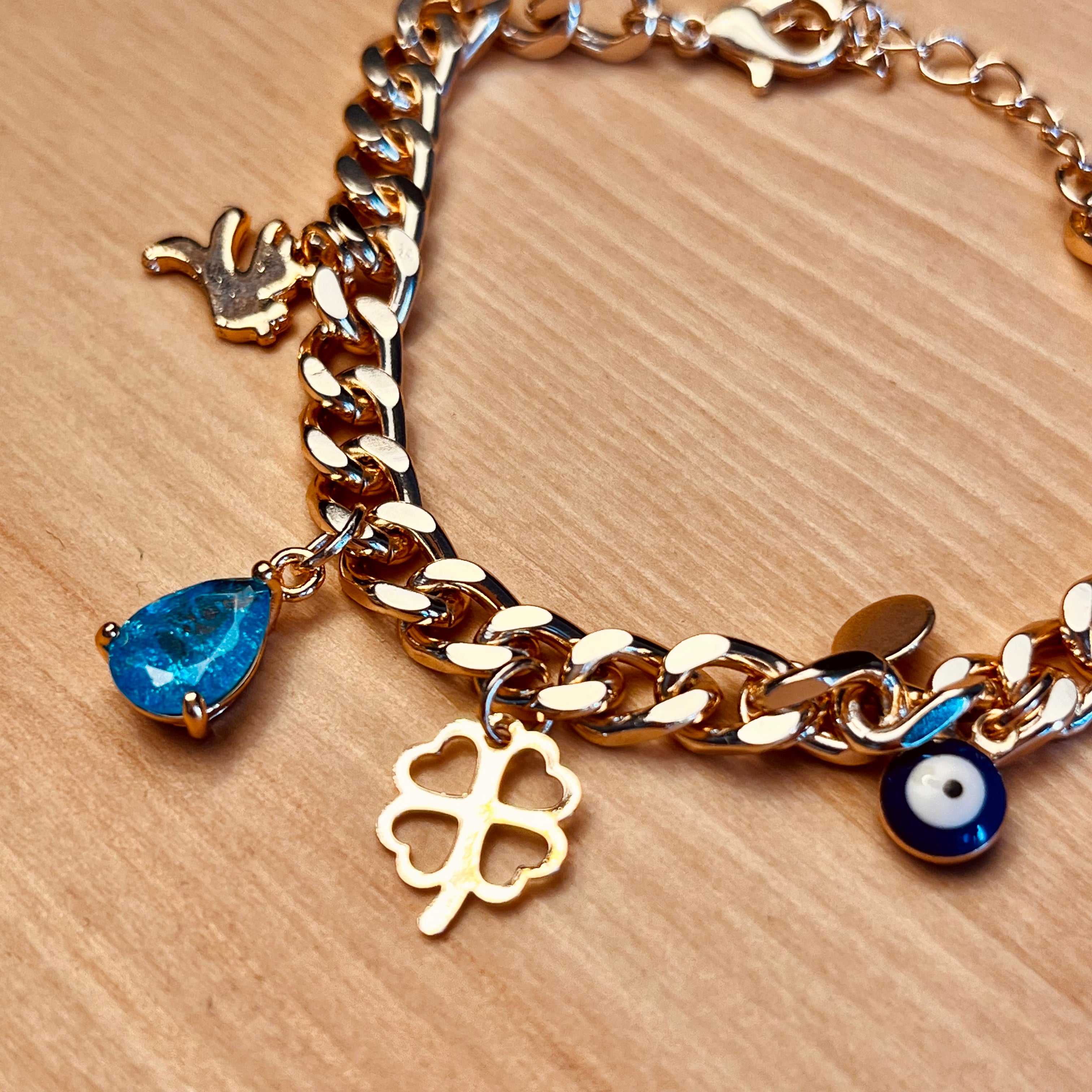 Evil Eye  Blue Charm Bracelet - melsberry