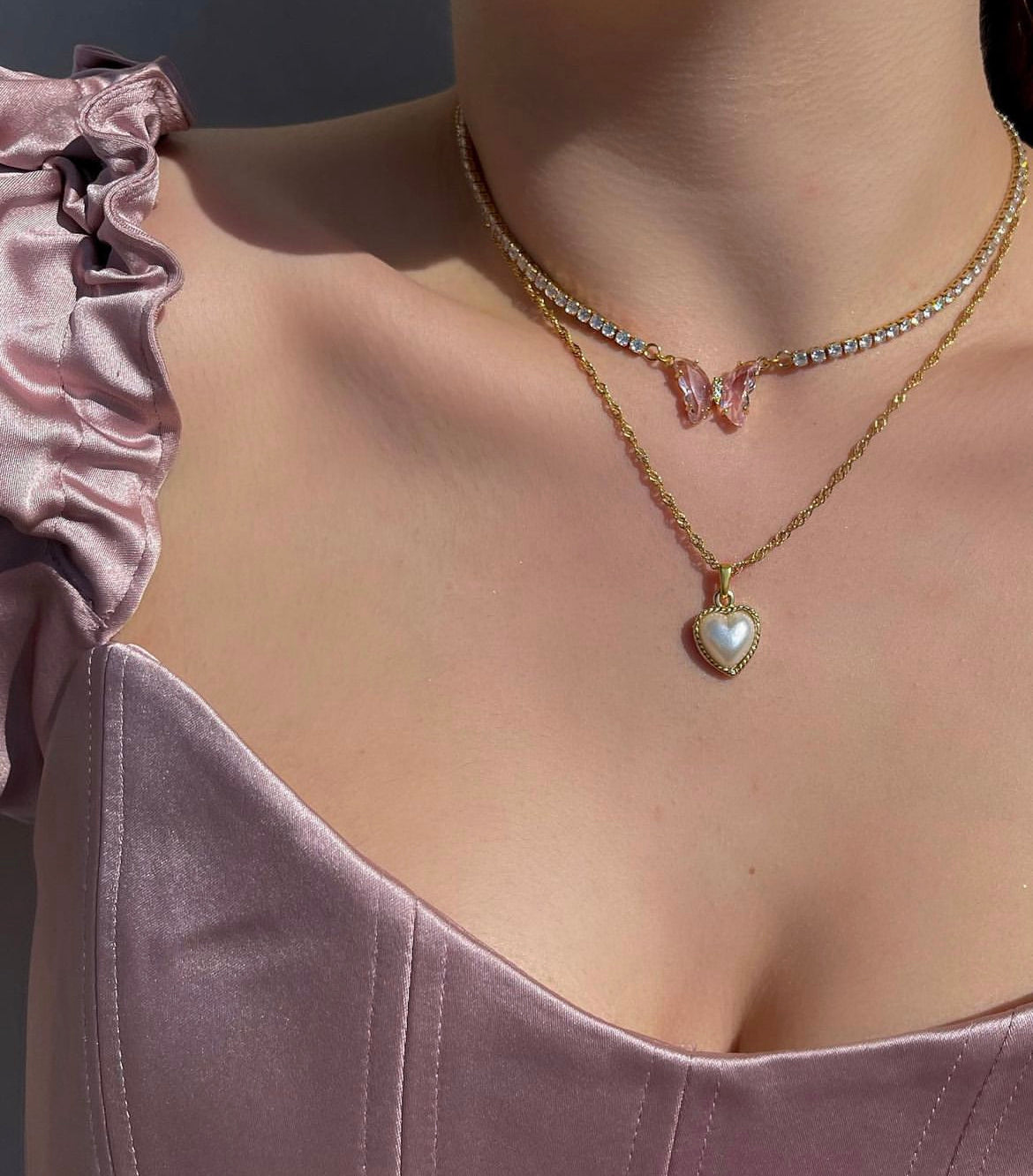 Pearl Heart Pendant Necklace