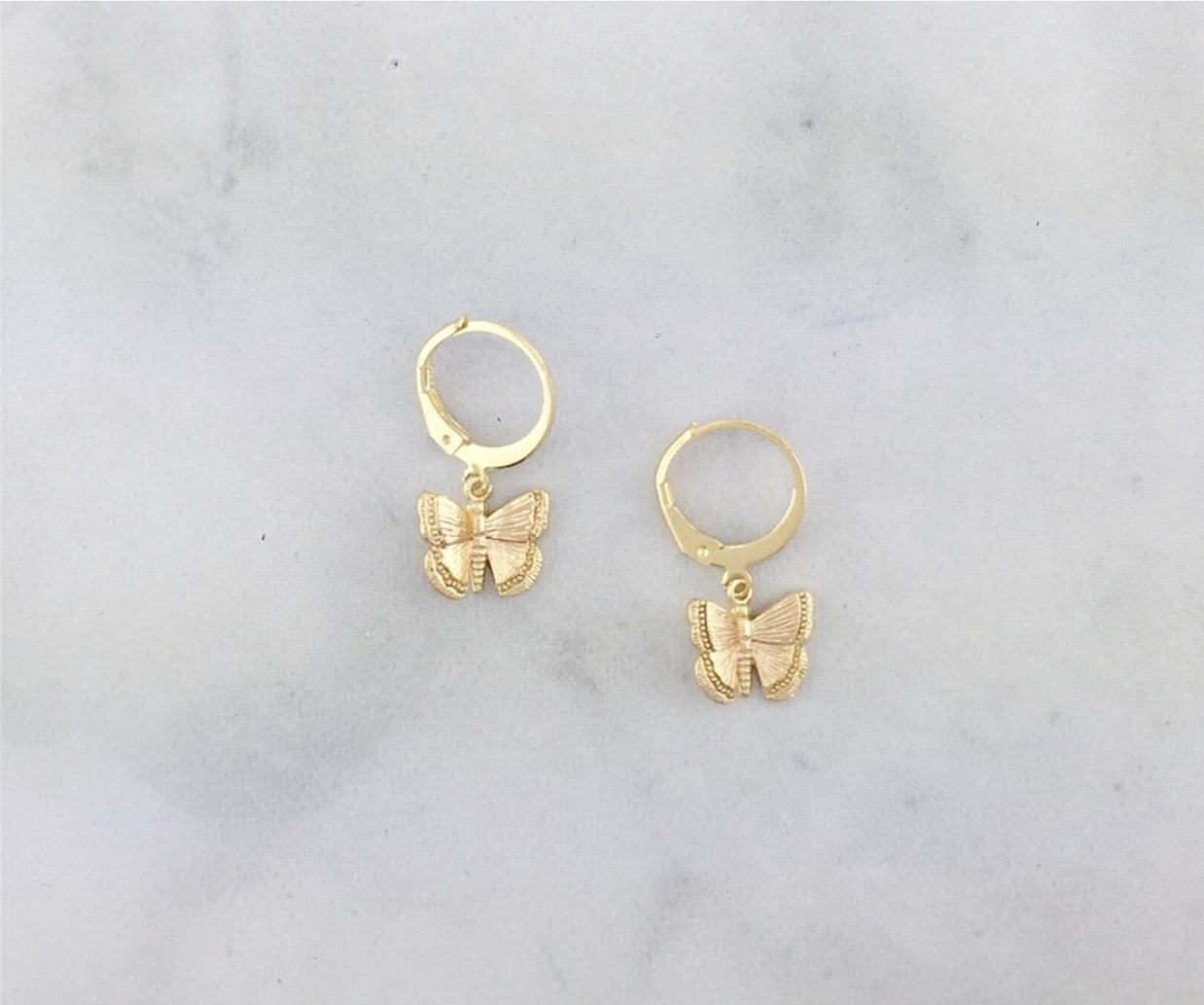 Minimal Butterfly Hoop Earrings