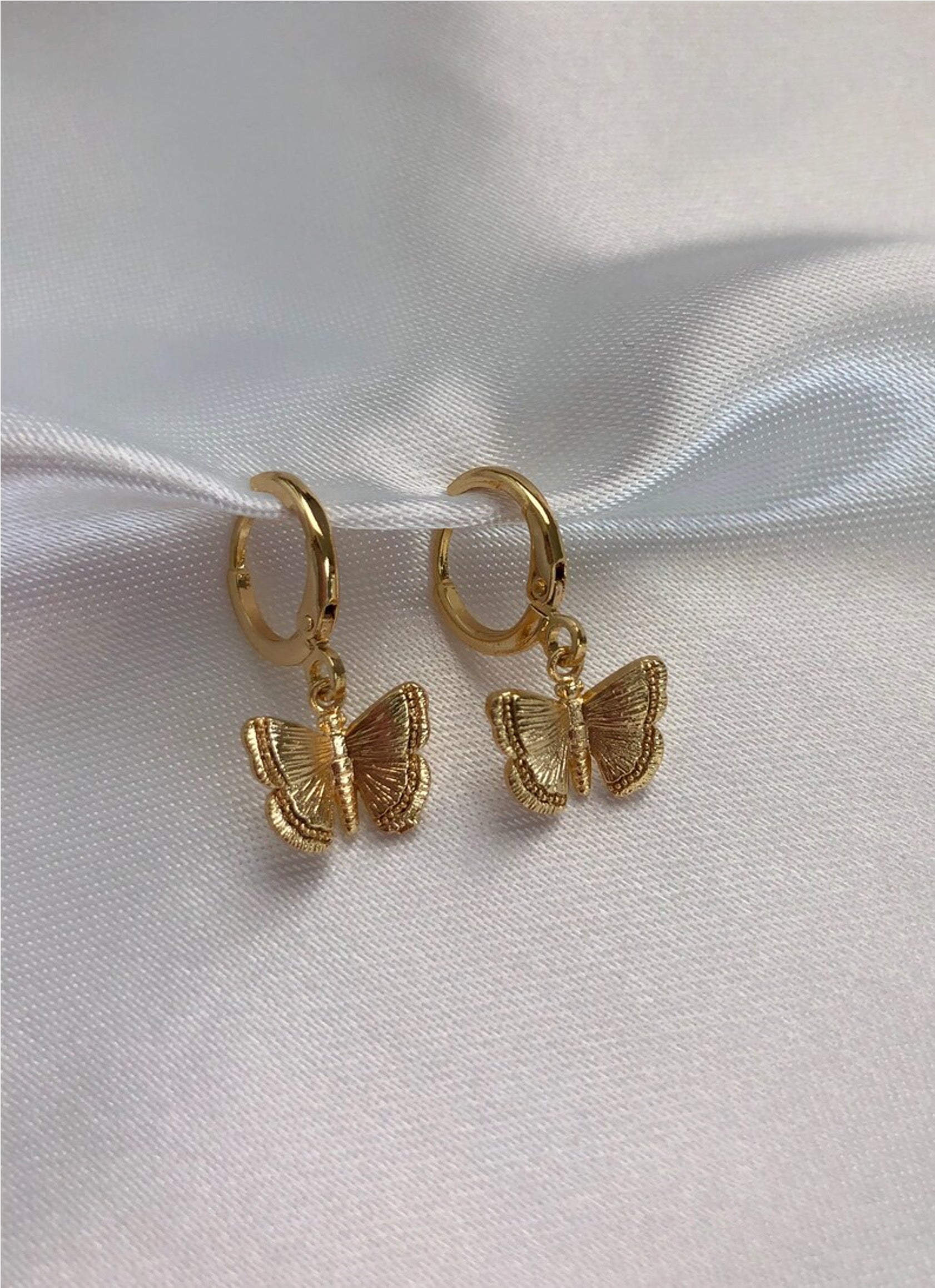 Minimal Butterfly Hoop Earrings