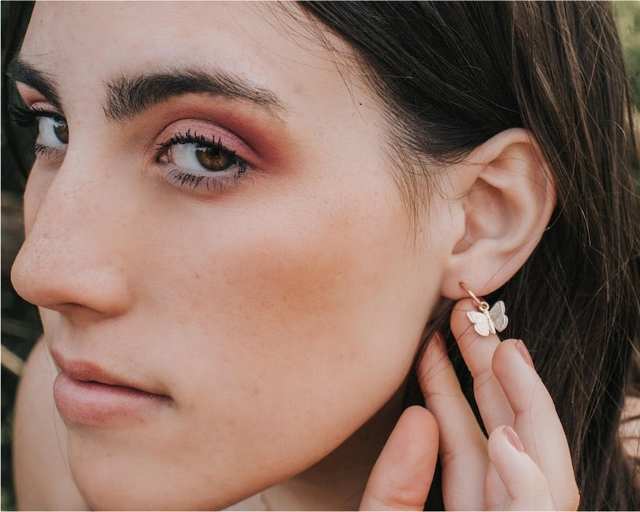 Minimal Butterfly Hoop Earrings