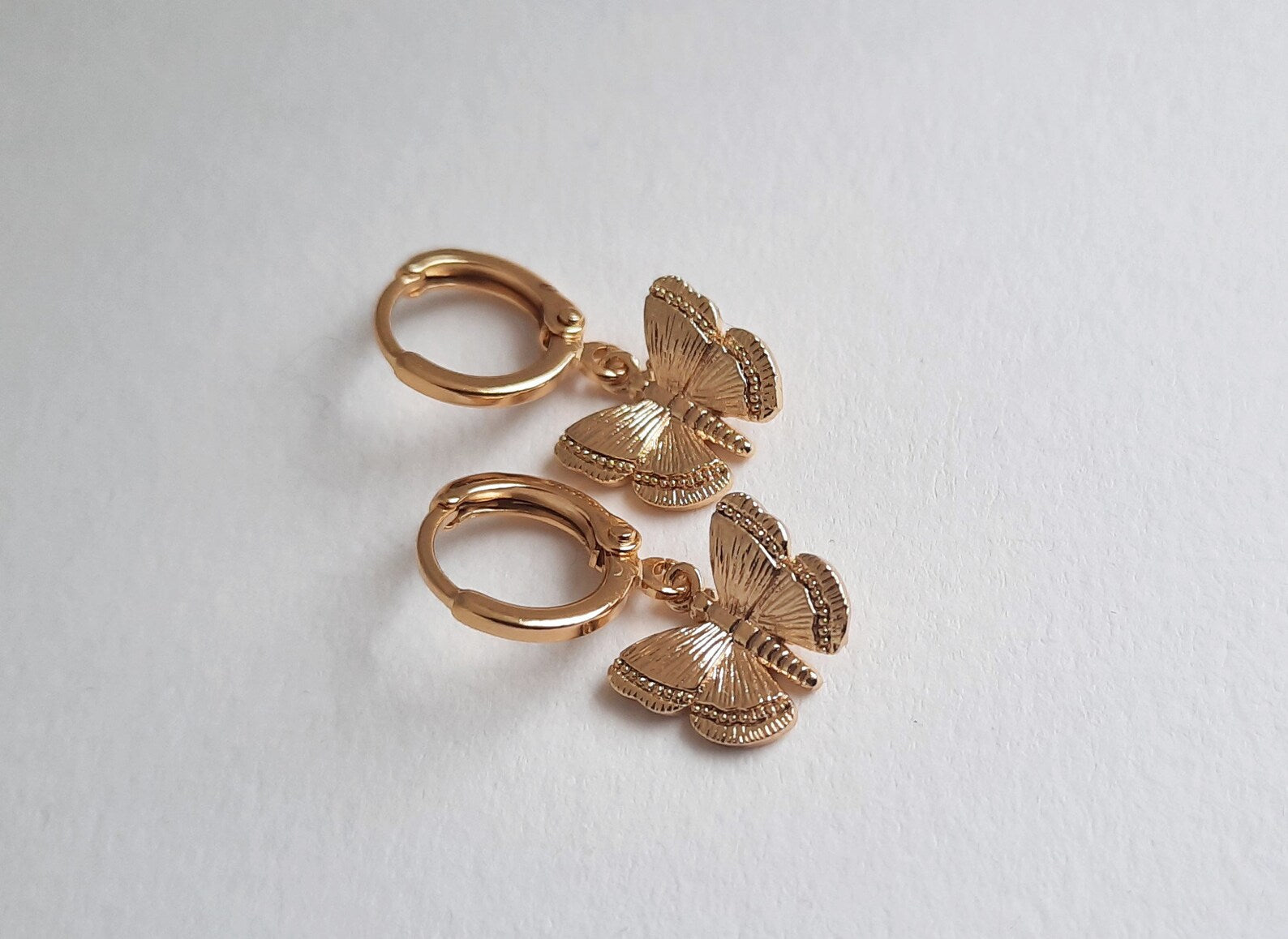 Minimal Butterfly Hoop Earrings