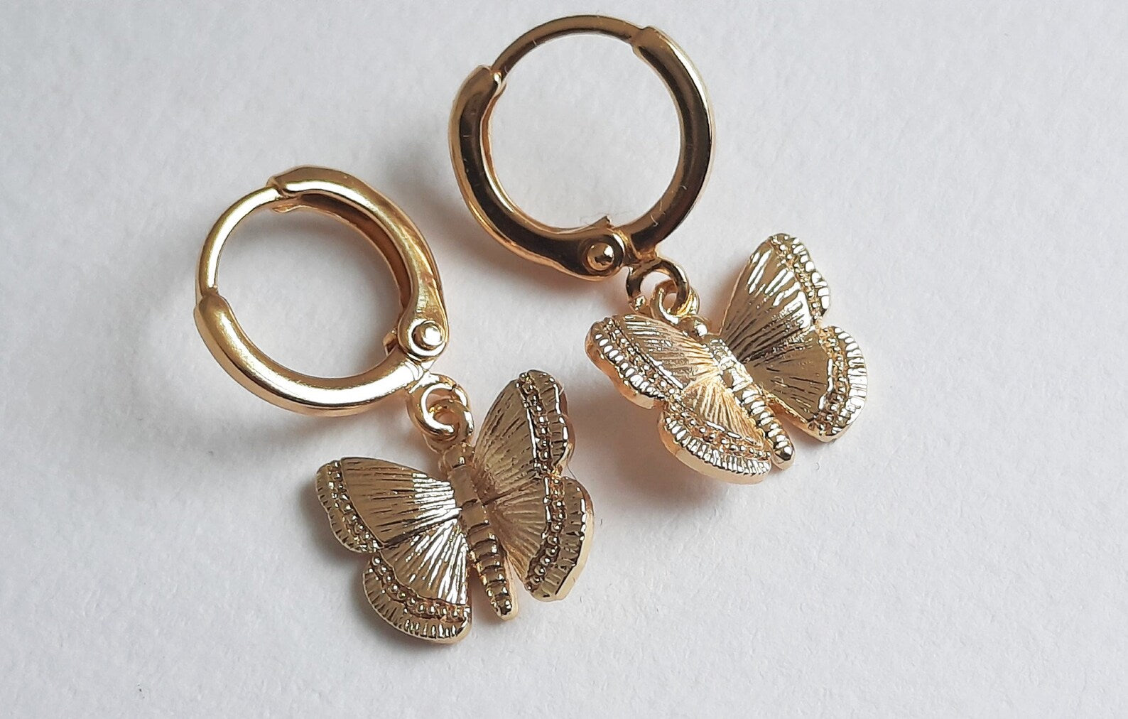 Minimal Butterfly Hoop Earrings